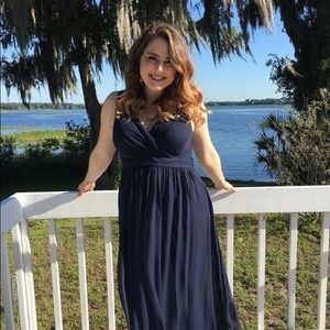 Adrianna Papell Navy Blue Maxi Dress